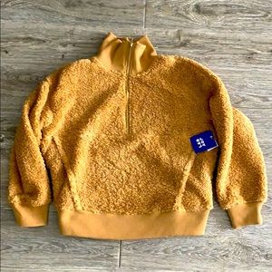 NWT Joy Lab tan sherpa half zip fleece pullover XL
